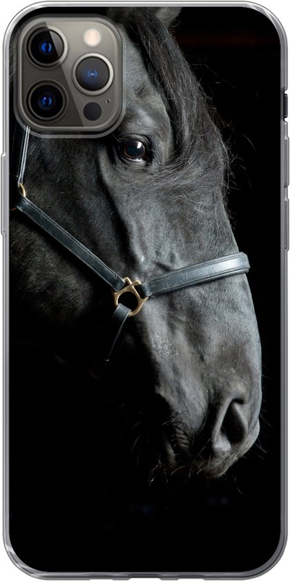Coque iPhone 13 Pro Max - Cheval - Léger - Zwart - Coque de téléphone en Siliconen