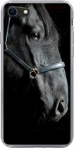 Telefoonhoesje Geschikt voor iPhone 8 hoesje - Paard - Licht - Zwart - Siliconen Telefoonhoesje