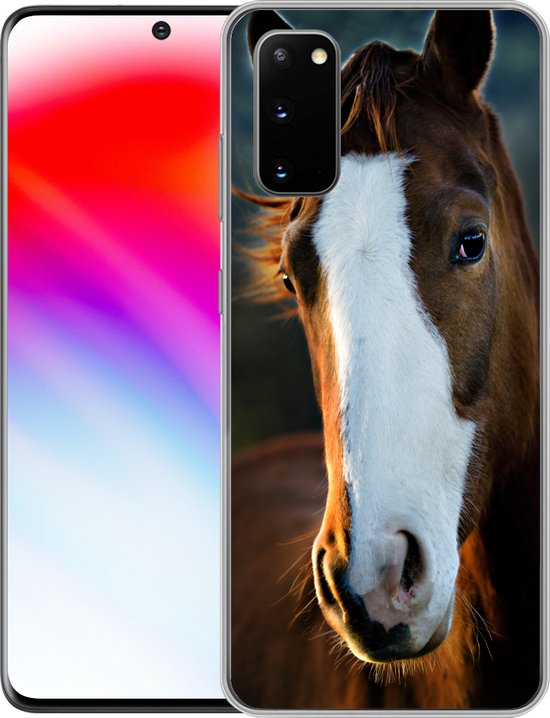 Coque Samsung Galaxy S20 - Cheval - Tête - Lumière - Coque de téléphone en Siliconen