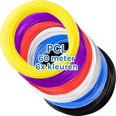 Paquet de filaments PCL - 6 couleurs - 1,75 mm - 6 x 10 mètres - recharges de stylo 3D - filament de stylo 3d