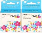 FLWR - Inktcartridges / 901XL / Zwart & Kleur - Geschikt voor HP