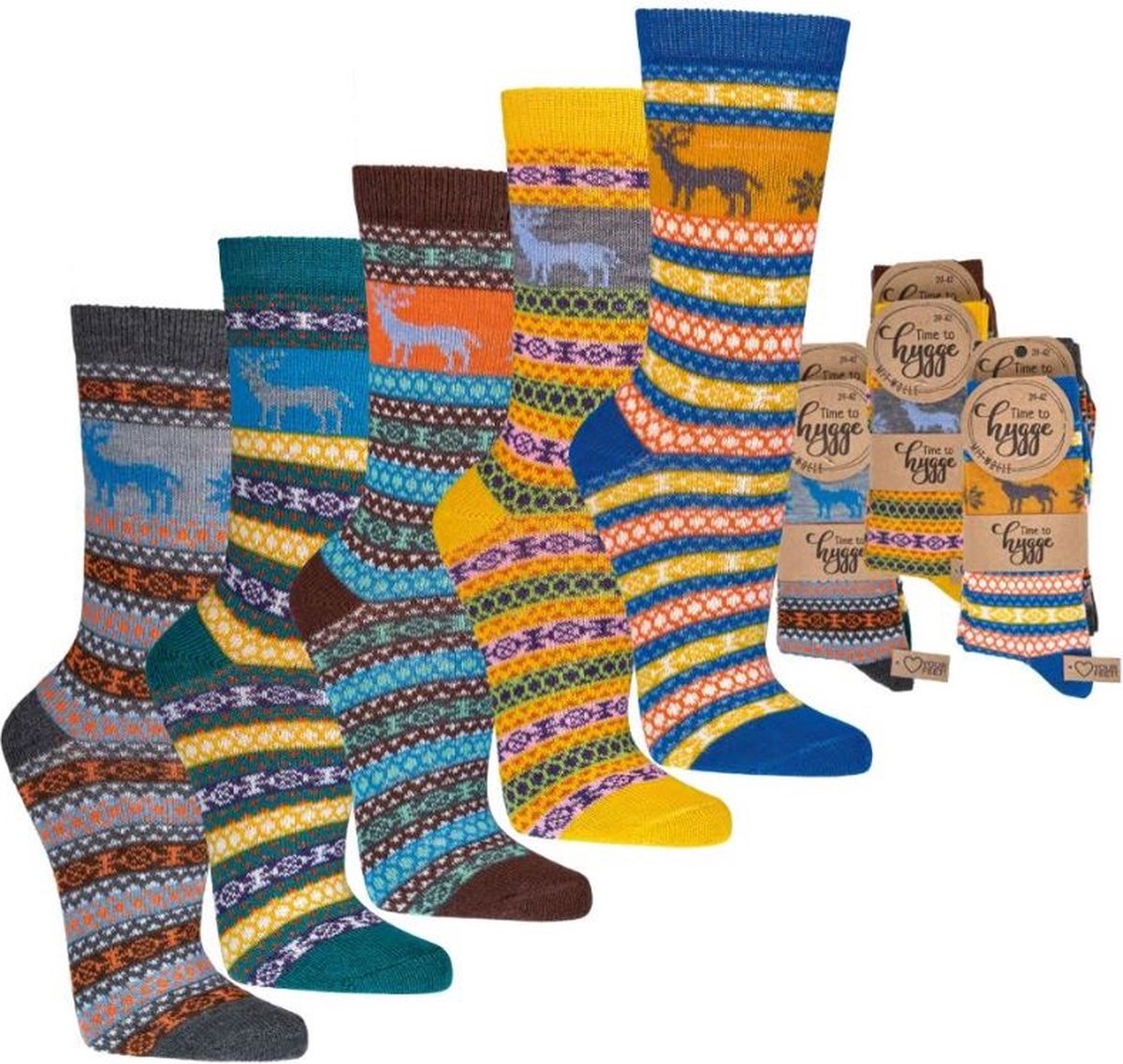 Hygge sokken met wol – Unisex - Winter sokken - Set van 2 paar – Maat 39/42