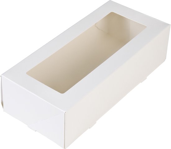 BrandNewCake® Taartdoos - Slof Met Venster - 25x10x9 cm - Taartdoos Karton - Cakedoos - 3 Stuks - Bruin