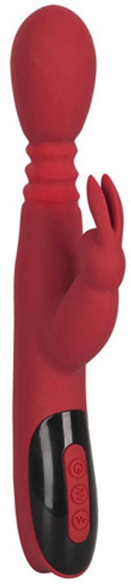Stotende, Roterende & Verwarmende Rabbit Vibrator - You2Toys - Rood - Vibrator Tarzan