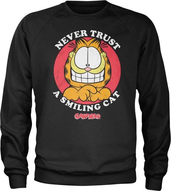 Garfield Sweater/trui -L- Never Trust A Smiling Cat Zwart