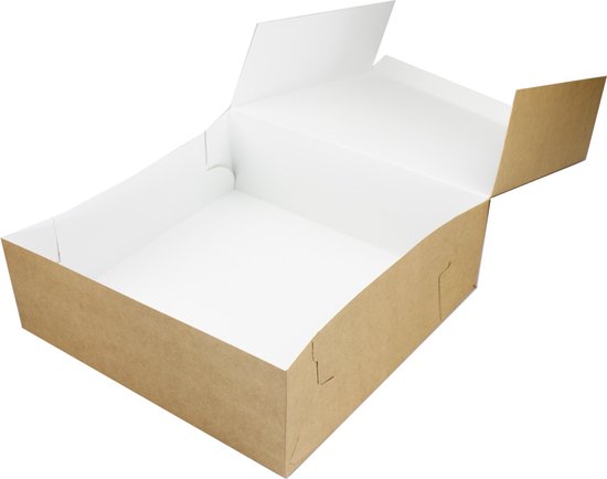 Boîte à gâteaux 30x30x10cm. Kraft 3 pièces