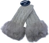 Winter Handschoenen - Dames - Verwarmde - Beige speciale stof stijl editie