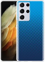 Hoesje Geschikt voor Samsung Galaxy S21 Ultra lichtblauwe cirkels
