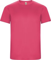 Fluorescent Roze unisex sportshirt korte mouwen 'Imola' merk Roly maat M