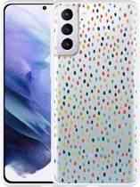 Hoesje Geschikt voor Samsung Galaxy S21+Happy Dots