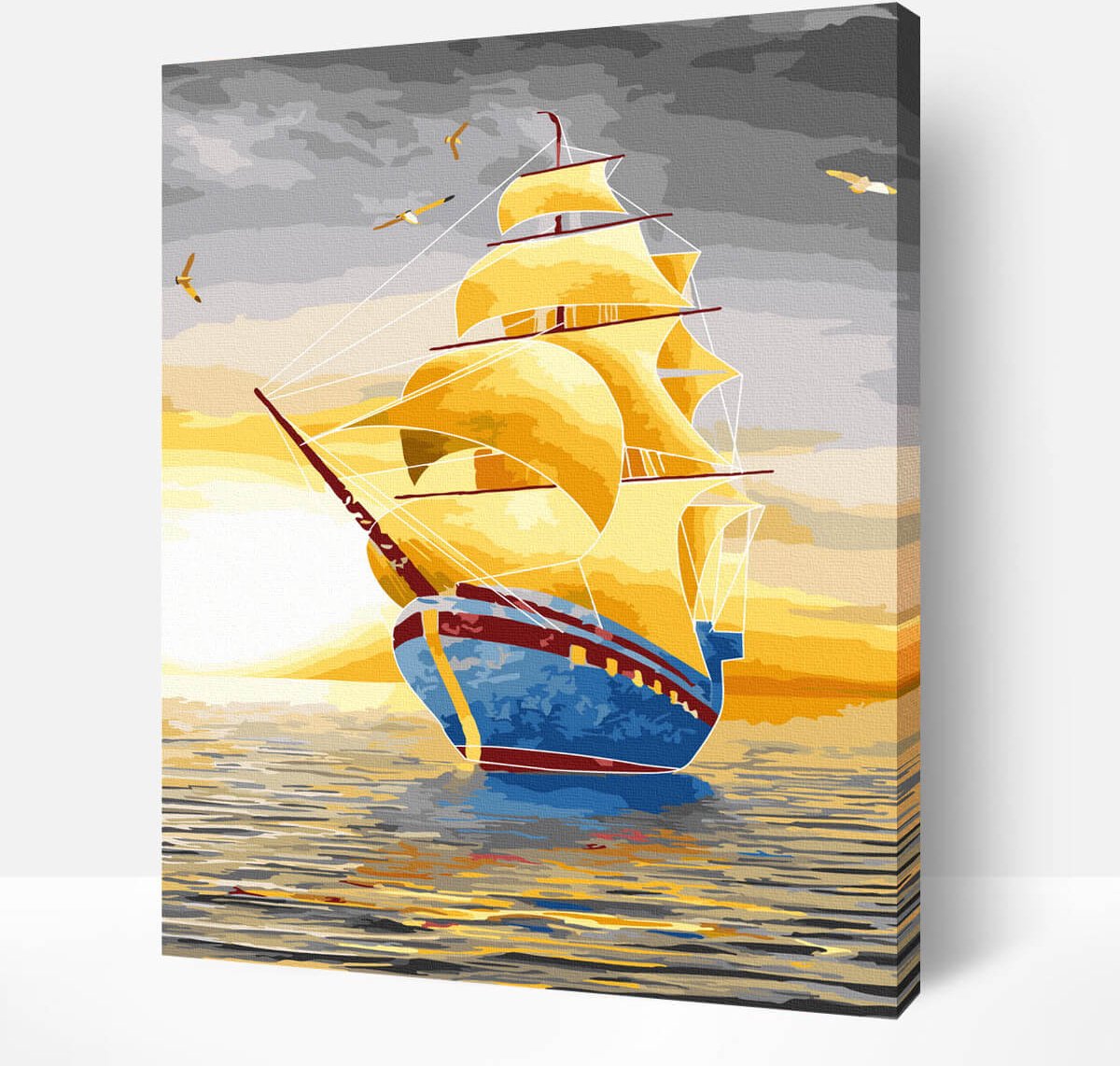 Schilderen Op Nummer Volwassenen DIY Paint By Number Compleet Hobby Pakket op Frame met Vernis - ®Arty Bee - Golden Pearl - 3x40x50cm — afbeelding 7