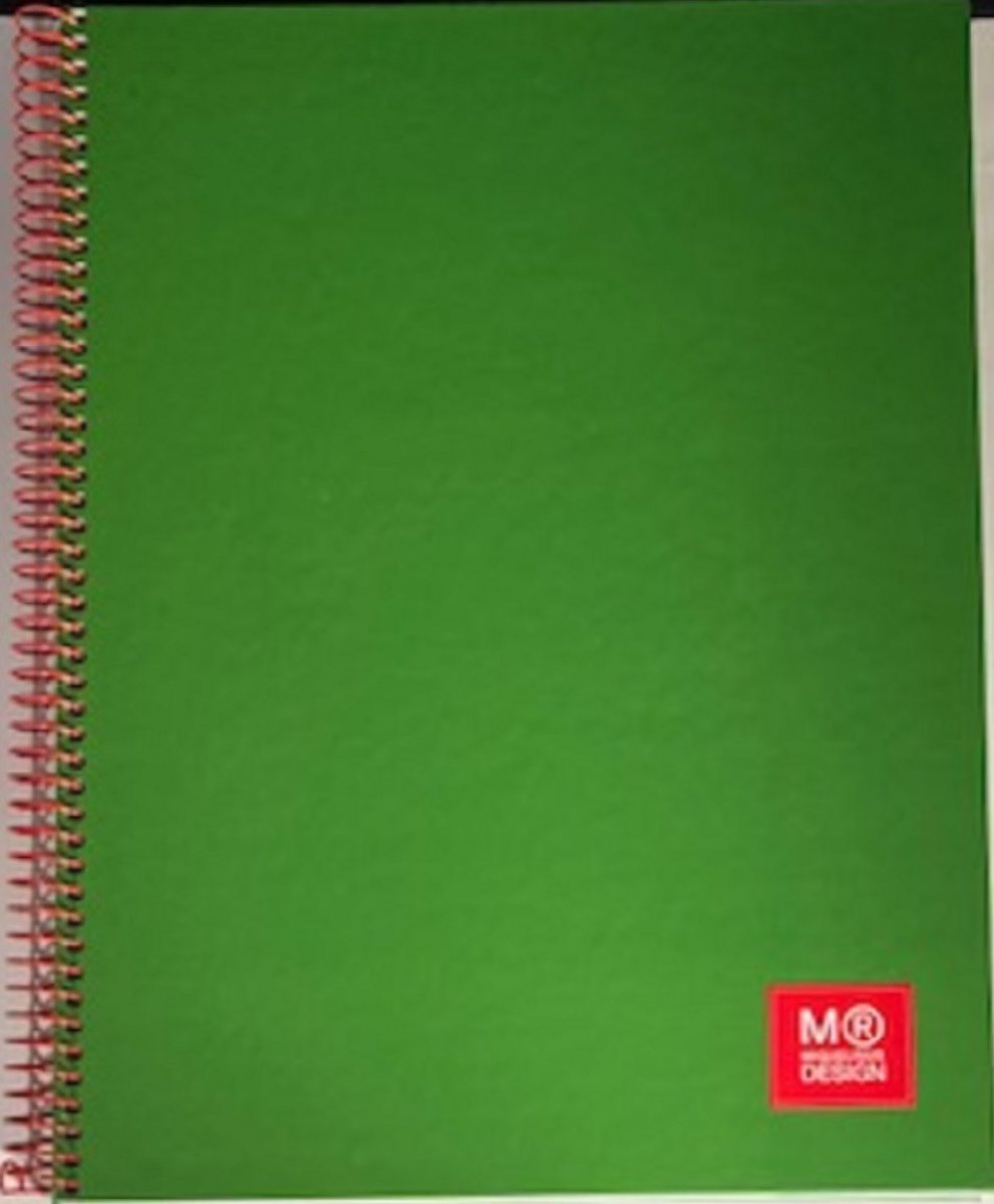 Miquelrius - Notebook A4 Design Groen - 80 vel - geruit wit papier met 4-gaatsperforatie