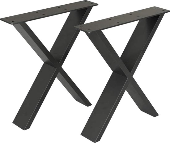 Stalen onderstel Maribo set van 2 X tafelpoot 72x55 cm zwart mat