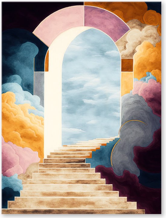 Graphic Message - Schilderij op Canvas - Stairway to Heaven - Iwakasumi - Trap - Spiritueel