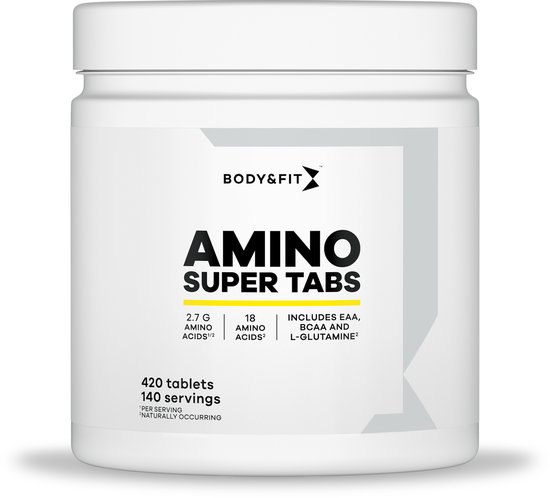 Body & Fit Amino Super Tabs - BCAA - Glutamine - Aminozuren - 420 tabletten (140 doseringen) - Body & Fit