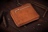 Leather oil-pullup credit case holder brown + box