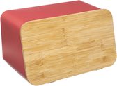 5Five - Boîte à pain avec couvercle - Brique Métal/Bambou - 37 x 22 x 23cm