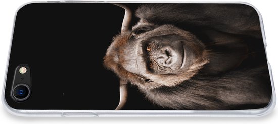 Coque iPhone 7 - Singe - Scottish Highlander - Zwart - Siliconen