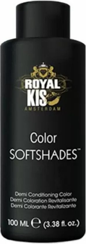 Zwarte KIS fles met 'Royal KIS AMSTERDAM' logo, Softshades, 100 ml.