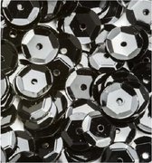 Paillettes - Lavables - forme de bonnet - noir - 6 mm - 4000 pièces - Rayher