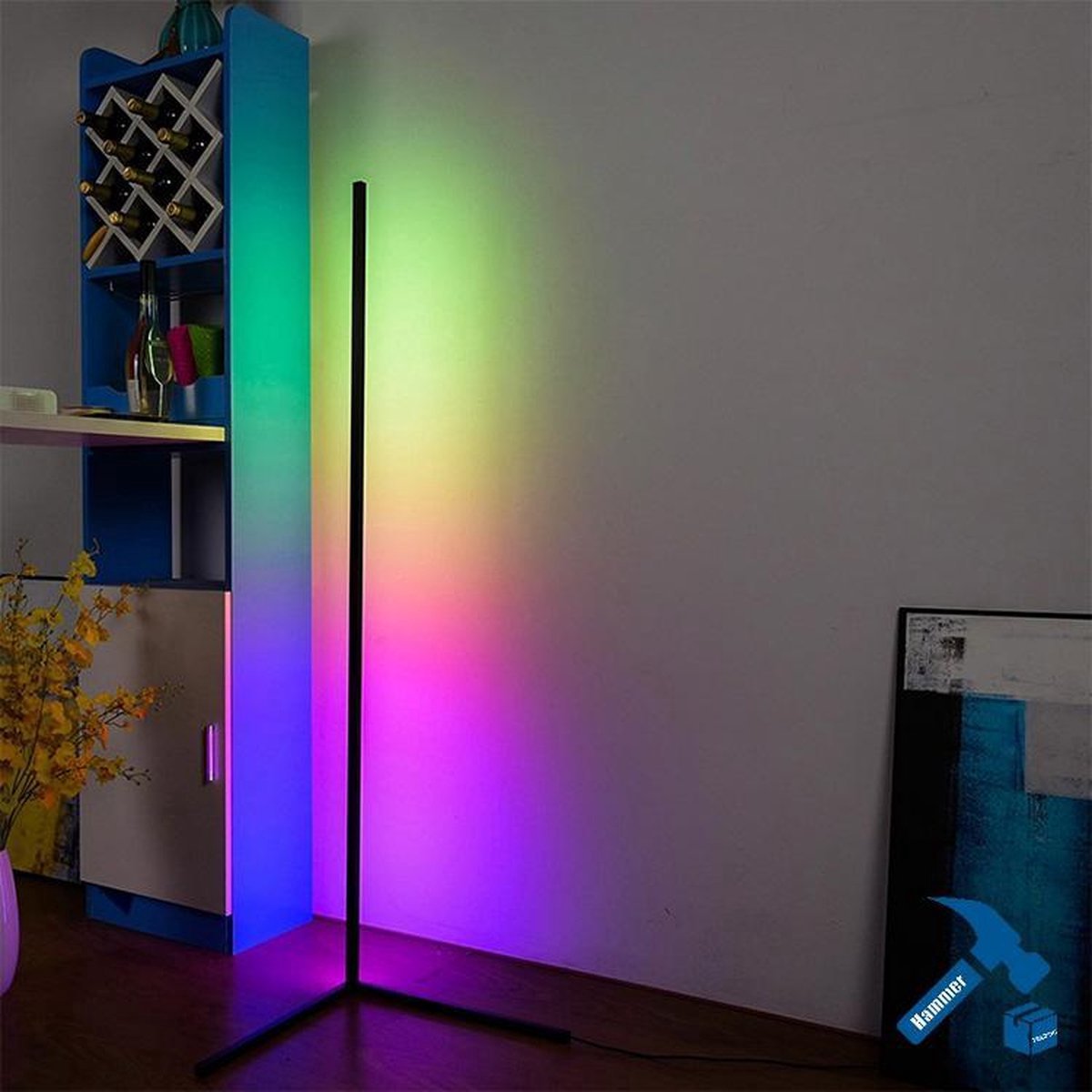 HammerTRADING Moderne LED Vloerlamp RGB – Woonkamer lamp - Hoeklamp