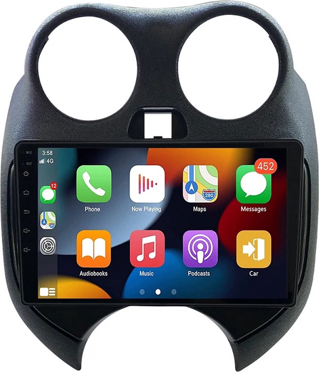 BG4U - Android navigatie radio geschikt voor Nissan Micra 2010-2013 met Apple Carplay en Android Auto