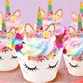 Unicorn Eenhorn Cupcake Taart Prikkers Toppers en Cupcake Vormpjes 12 Stuks