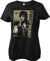 Rambo Dames Tshirt -XL- First Blood Zwart