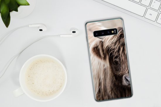 Coque Samsung Galaxy S10 - Scottish Highlander - Vache - Fourrure - Siliconen