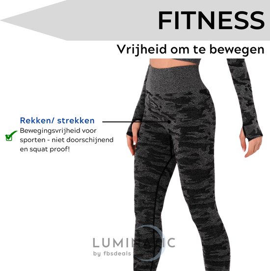 Sportlegging Dames - Yoga Legging - Fitness Legging - Legging Dames - Sport Legging - Shapewear Dames - Camouflage Broek - Camo - Luminatic® - Zwart - XS — afbeelding 4