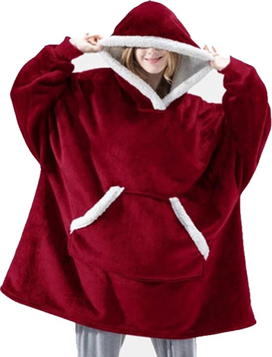 Sweat à capuche en molleton super Comfy – Pull et couverture en un –  Unisexe – Rouge | bol.com