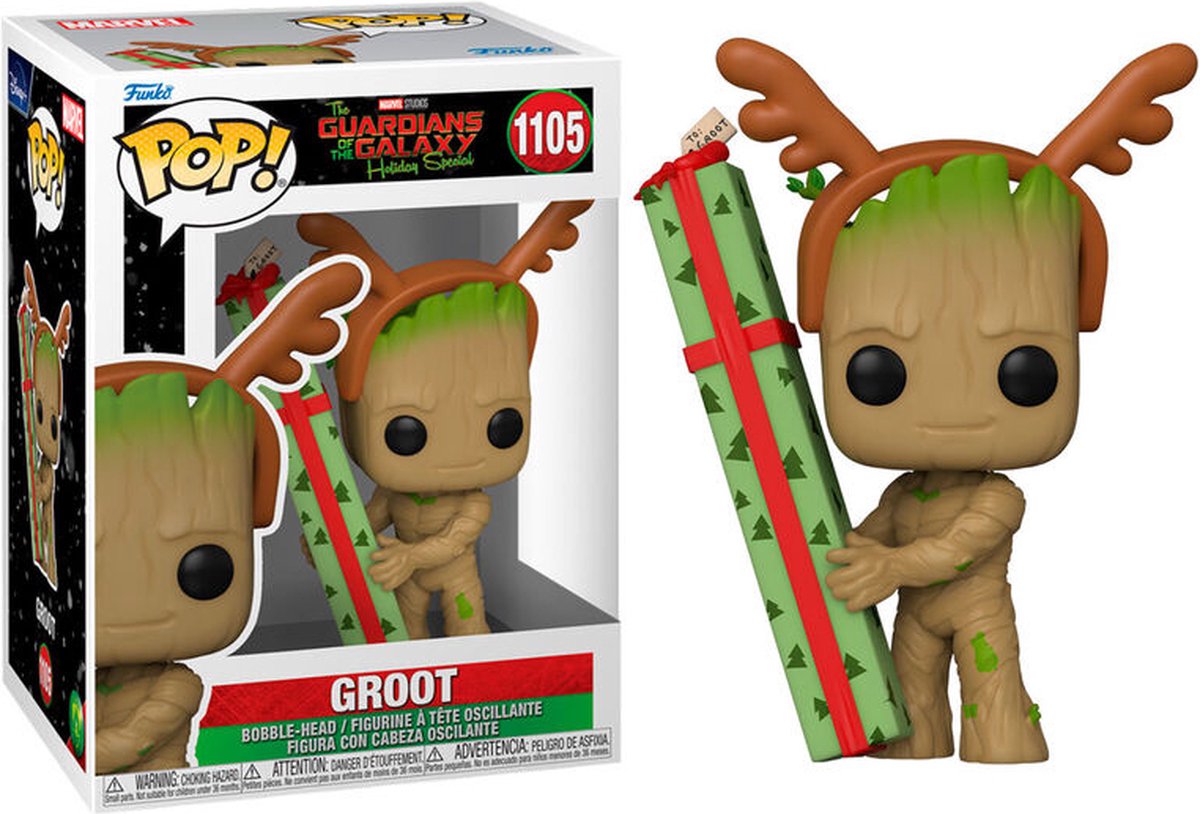 Figurine Funko Pop Marvel The Guardians of the Galaxy Holiday Groot #1105 -  Cdiscount Jeux - Jouets