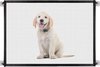 Consumerce® Multifunctioneel Traphekje voor Kinderen, Honden en Huisdieren (110x80cm) – Traphek Zonder Boren – Oprolbaar – Deurhek – Deurhekje – Traphekjes – Klembevesteging – Zwart – Hondenhek voor Binnen - Hondenhekje