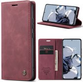 CaseMe - Telefoonhoesje geschikt voor Xiaomi 12T - Wallet Book Case - Met Magnetische Sluiting - Rood