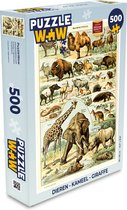 Puzzel Dieren - Kameel - Giraffe - Vintage - Adolphe Millot - Legpuzzel - Puzzel 500 stukjes