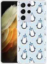 Hoesje geschikt voor Samsung Galaxy S21 Ultra Pinguins
