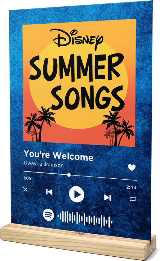Songr Spotify Muziek Bordje - You're Welcome - Dwayne Johnson - 20x30 -  Blauw - Dibond... | bol.com