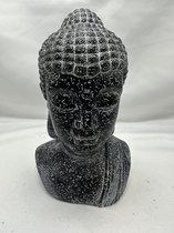 Decoratieve Boeddha - zwart - hoogte 17 cm x 10 x 6 cm - polyresin - Woonaccessoires - Decoratieve beelden