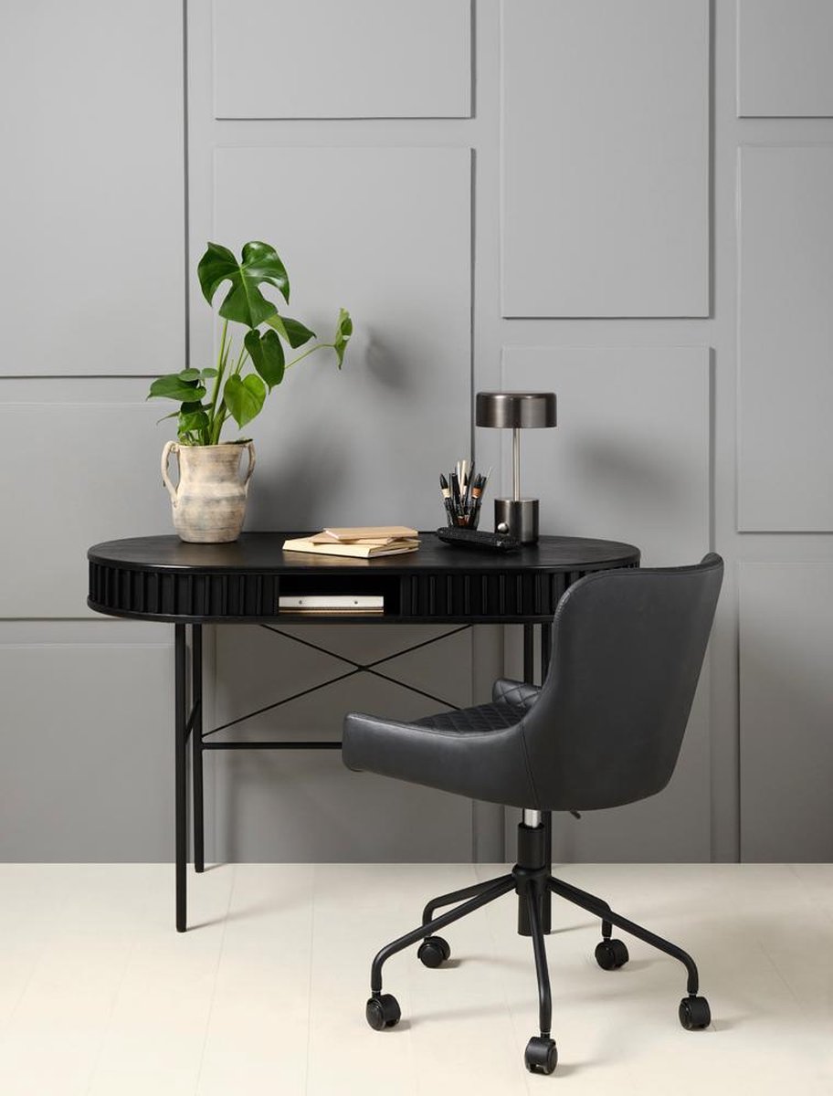 Bureau Metaal Zwart - 60x120cm - 1 Plank - Tafel Siena - Giga Living