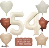 Ballon numéro 54 ans - Snoes - Ballons nus crème satinée - Ballon hélium - Ballons aluminium