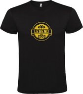 T-Shirt Zwart avec Image «Legend depuis 2003 » Or Taille L