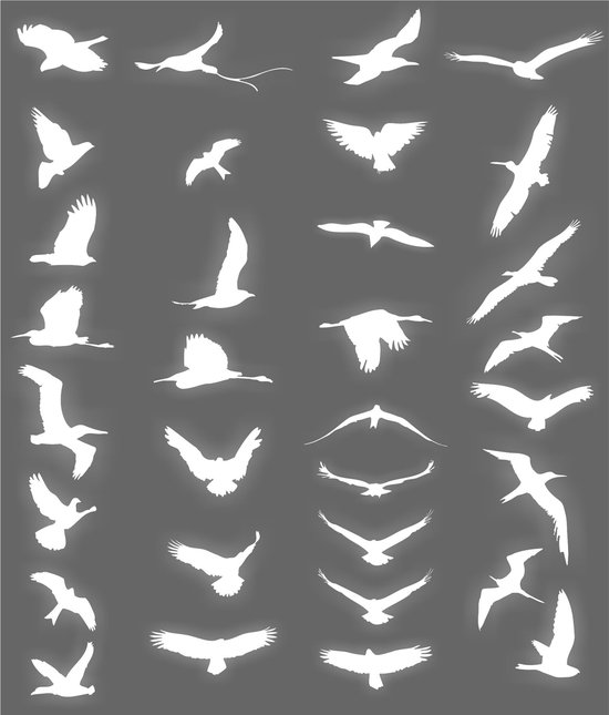 Vogels raamstickers 31 stuks vogelstickers.