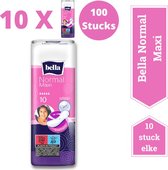 Bella Maandverband Normaal Maxi (10 Stuks per verpakking) , van 10 combo, softiplait, ademend, Voordeelverpakking - 100 stucks