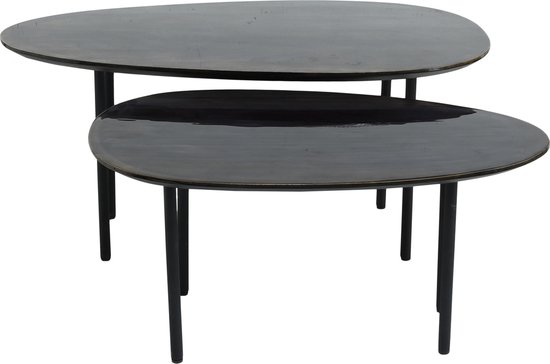 Table de Chevet Design Commode à Tiroir Meuble Bas de Style Intemporel - en.casa - Noir - Effet