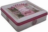 Boîte à savon en métal carrée avec impression Savons rose - Boîte de rangement Vintage - Savon à main français - Savon de Marseille Savon de Marseille
