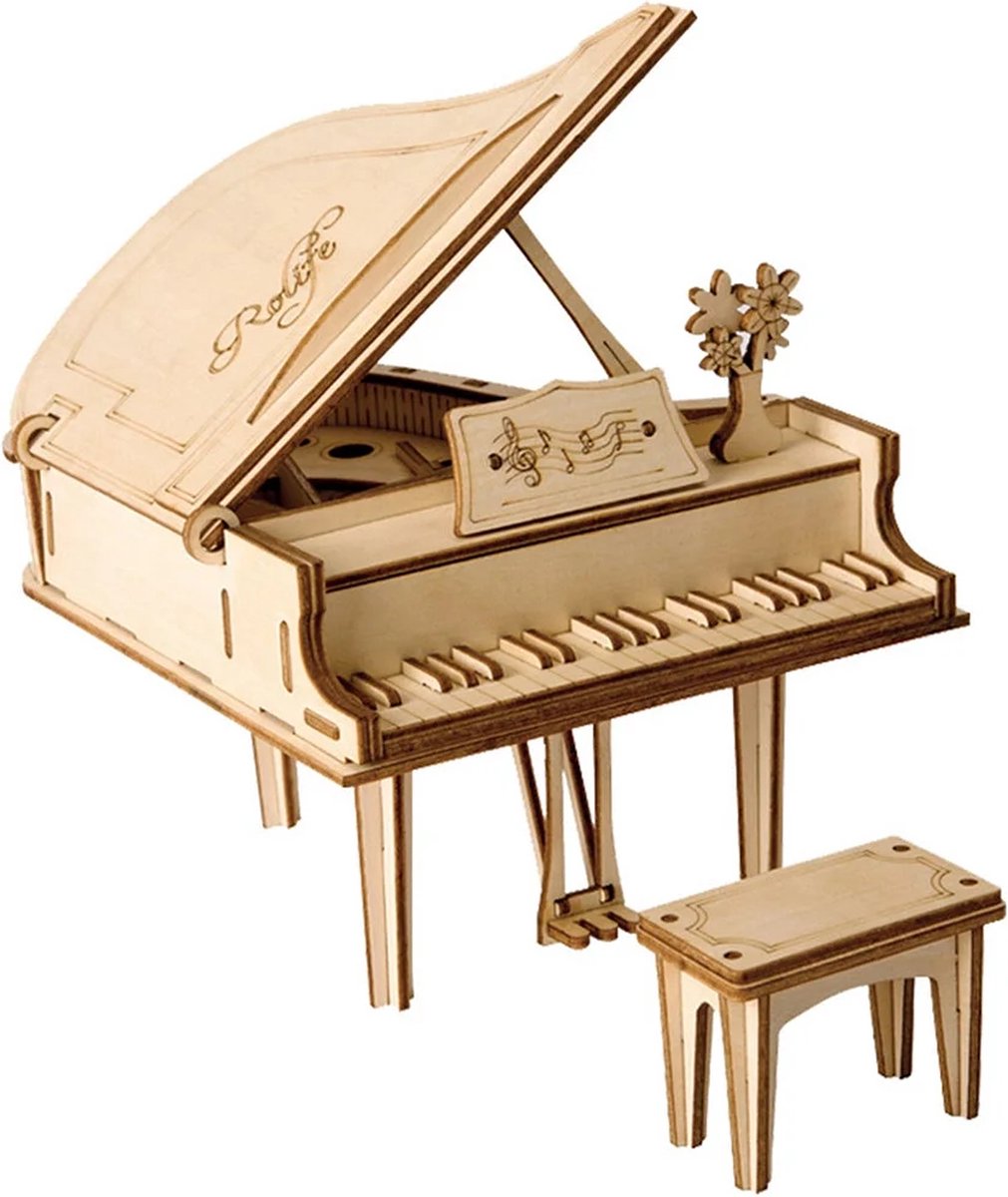 Robotime 3D Houten Puzzel Muziekinstrument Grand Piano, TG402 - Overig — afbeelding 10
