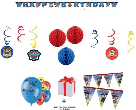 Paw Patrol ballonnen - 40 stuks - Blauw, rood, geel en wit | Paw Patrol kinderfeest
