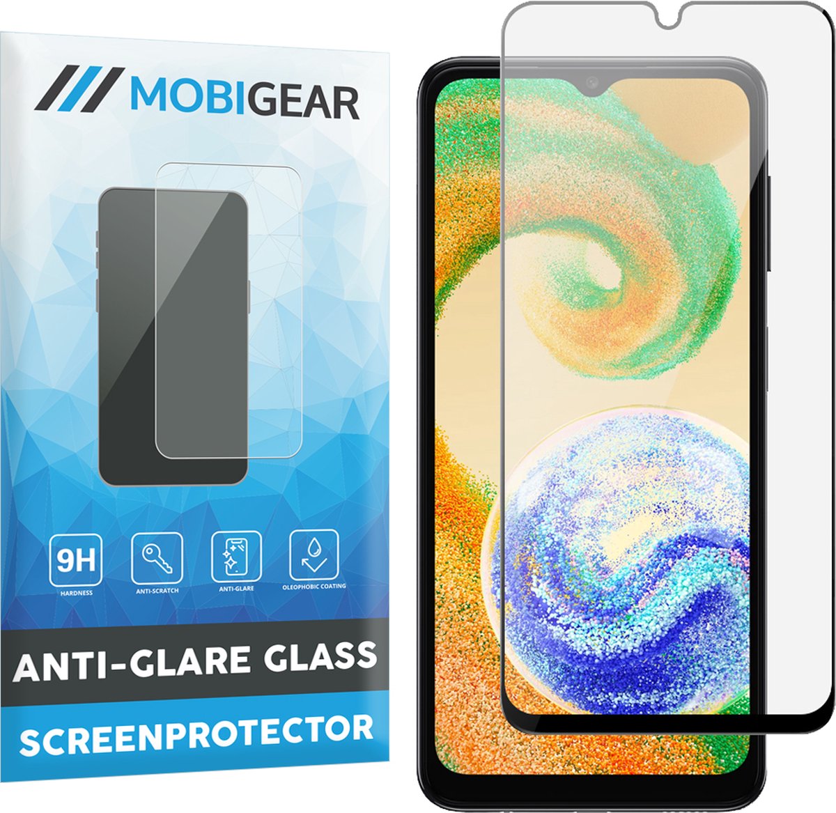 Mobigear Screenprotector geschikt voor Samsung Galaxy A04s Glazen | Mobigear Premium Screenprotector - Case Friendly - Zwart