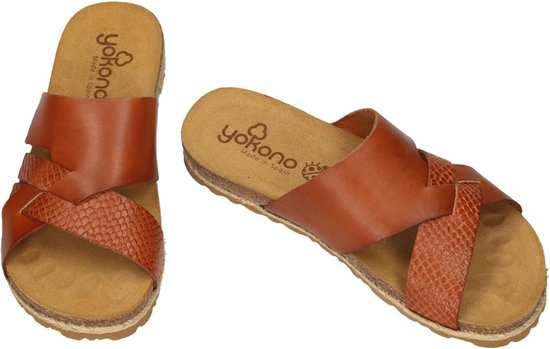 Yokono Dames cognac caramel slippers muiltjes maat 41 bol