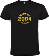 Zwart T-Shirt met “Made in 2004 / 100% Original “ Afbeelding Goud Size XXL